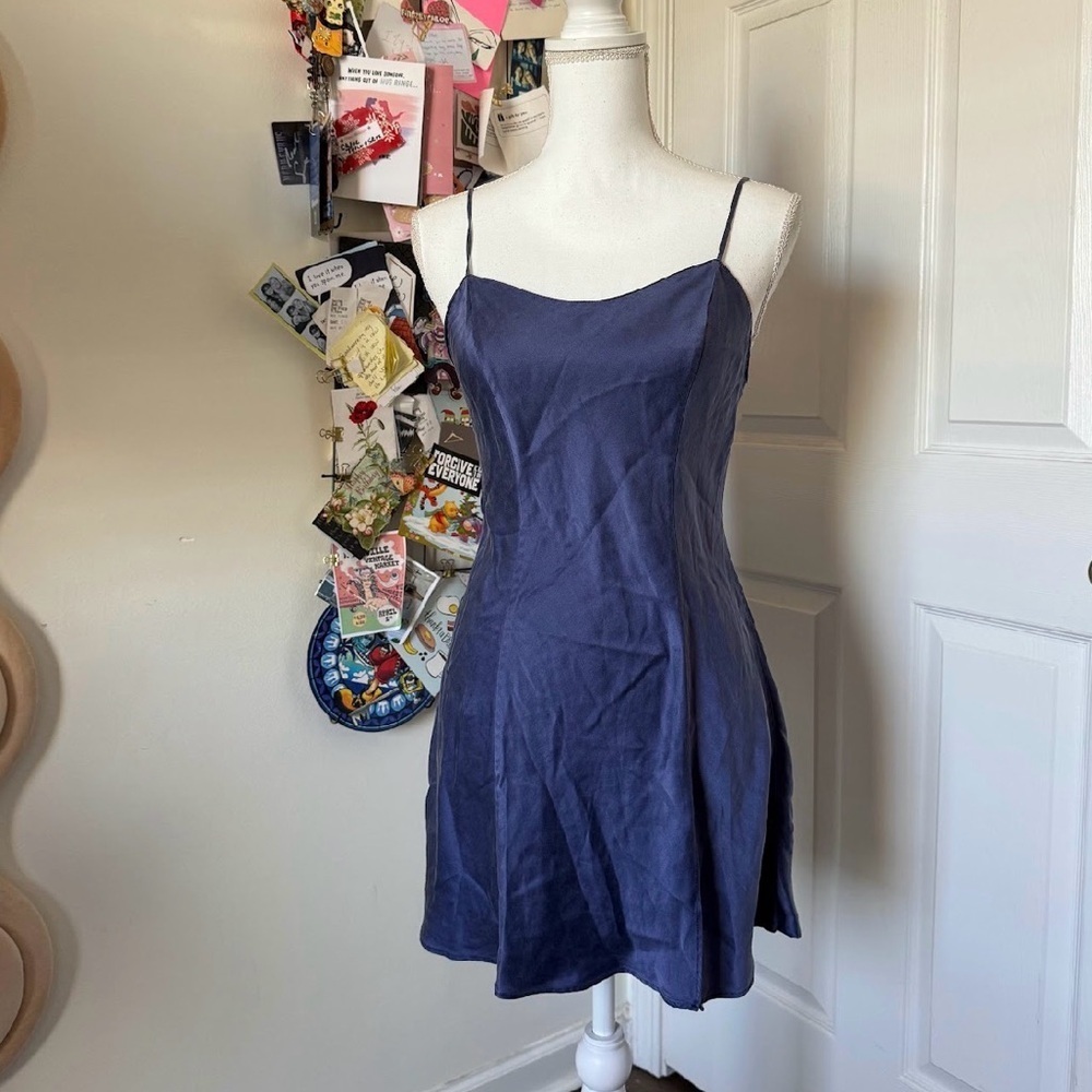Y2k Victoria secret Silk Blue Mini Dress Medium